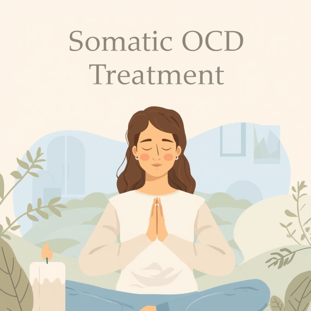 Person feeling anxious and hyper-aware of body sensations due to Somatic OCD