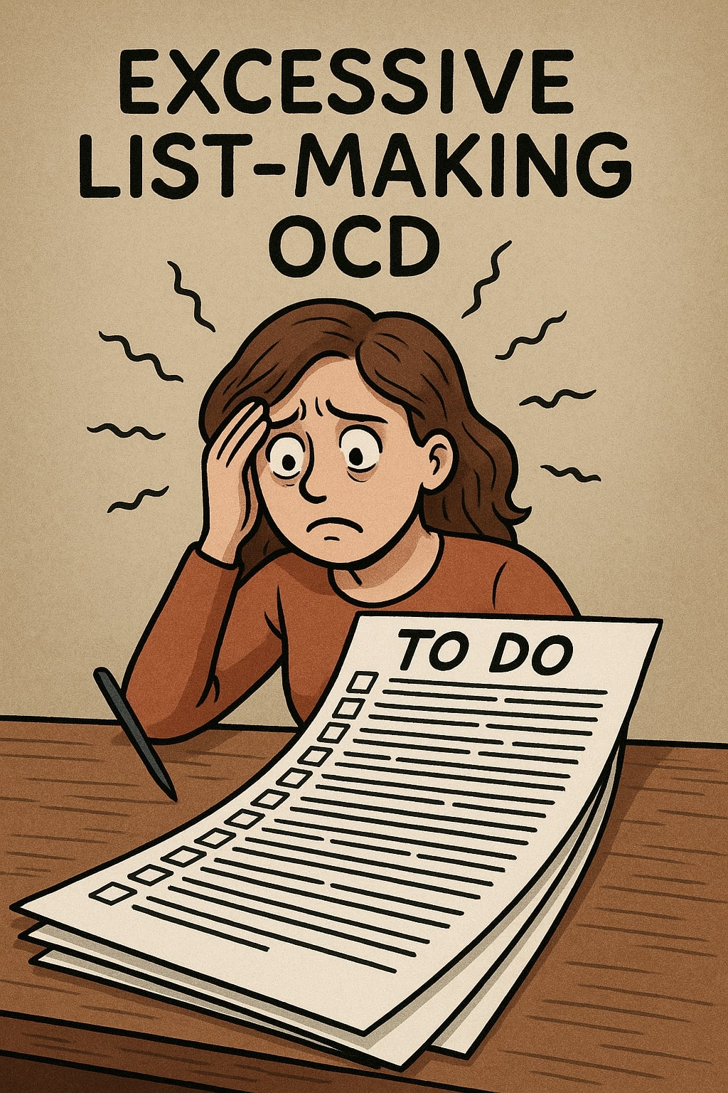 Child struggling with excessive list making due to OCD