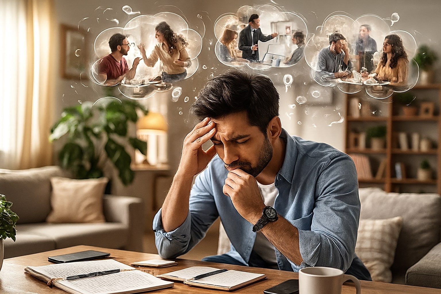 Person feeling anxious while recalling a past event, symbolizing Real Event OCD