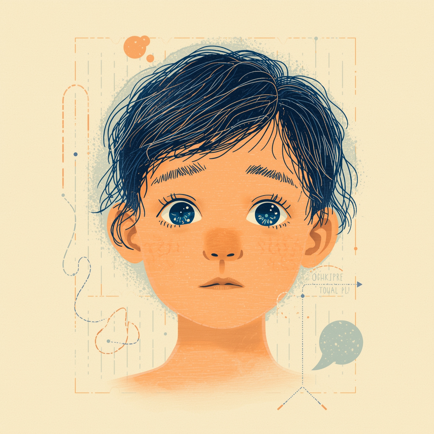 Child with staring OCD struggling with repetitive staring behavior