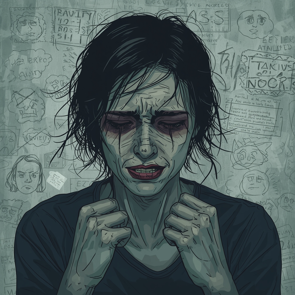 A person experiencing intrusive thoughts and anxiety, representing OCD symptoms of obsessions and compulsions