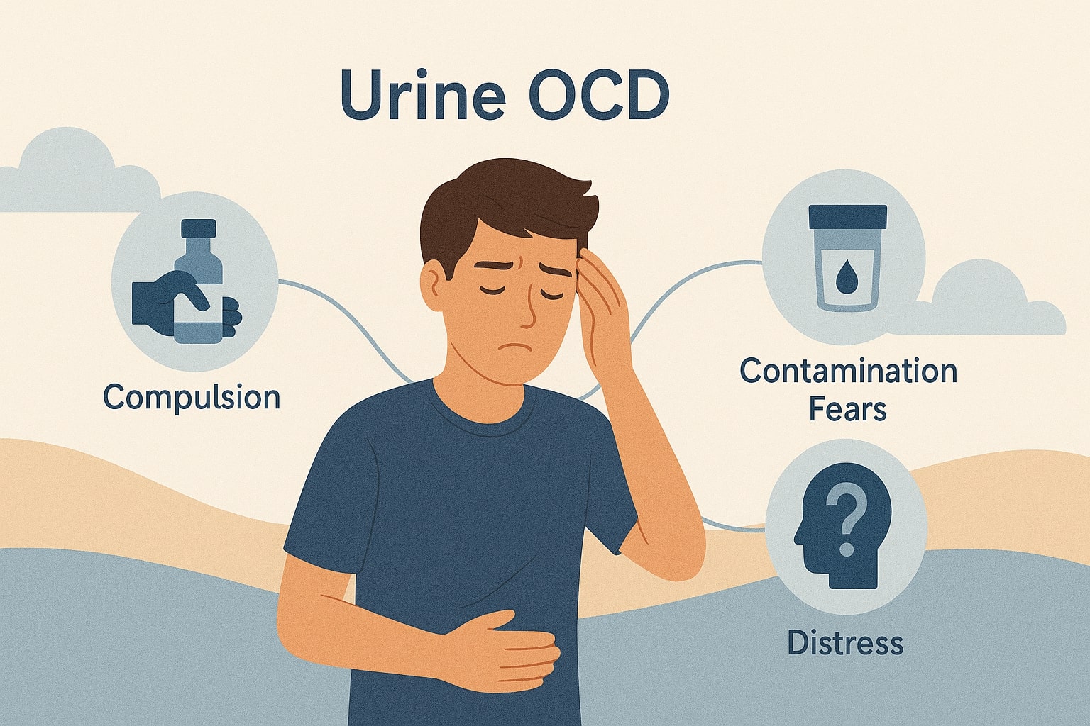 Person overcoming urine contamination OCD through therapy and recovery