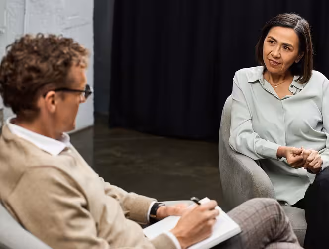 Therapist and patient talking during OCD therapy session in Los Angeles
