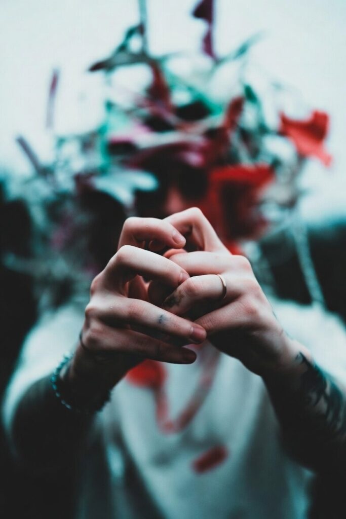 Illustration showing repetitive thought loops representing mental masturbation in OCD and compulsive rumination patterns.