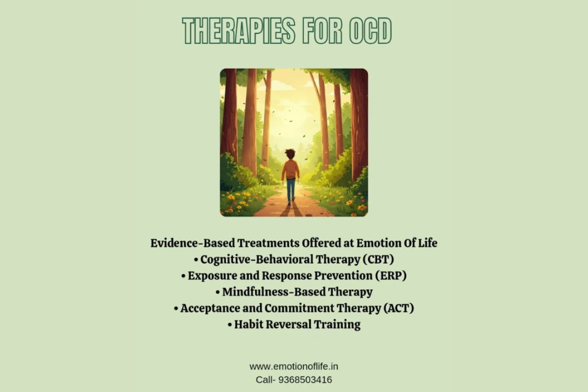 Therapy for OCD using CBT, ERP, and ACT at Emotion of Life with expert OCD Specialists Shyam Gupta and Pratibha Gupta