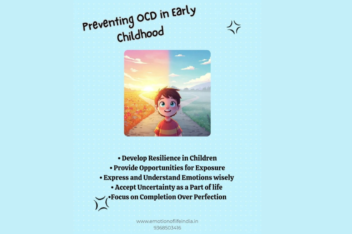 Parent gently supporting a child showing signs of anxiety, symbolizing prevention of childhood OCD with early intervention.
