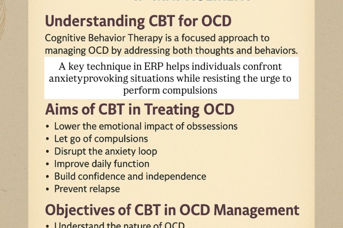CBT for Obsessive Compulsive Disorder treatment without medicine at Emotion of Life guided by OCD Specialists Shyam Gupta and Pratibha Gupta