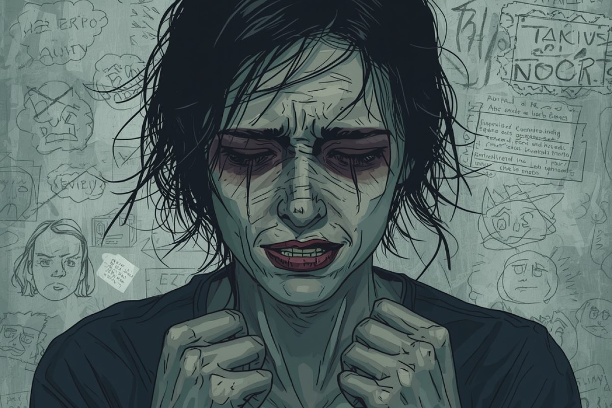 A person experiencing intrusive thoughts and anxiety, representing OCD symptoms of obsessions and compulsions